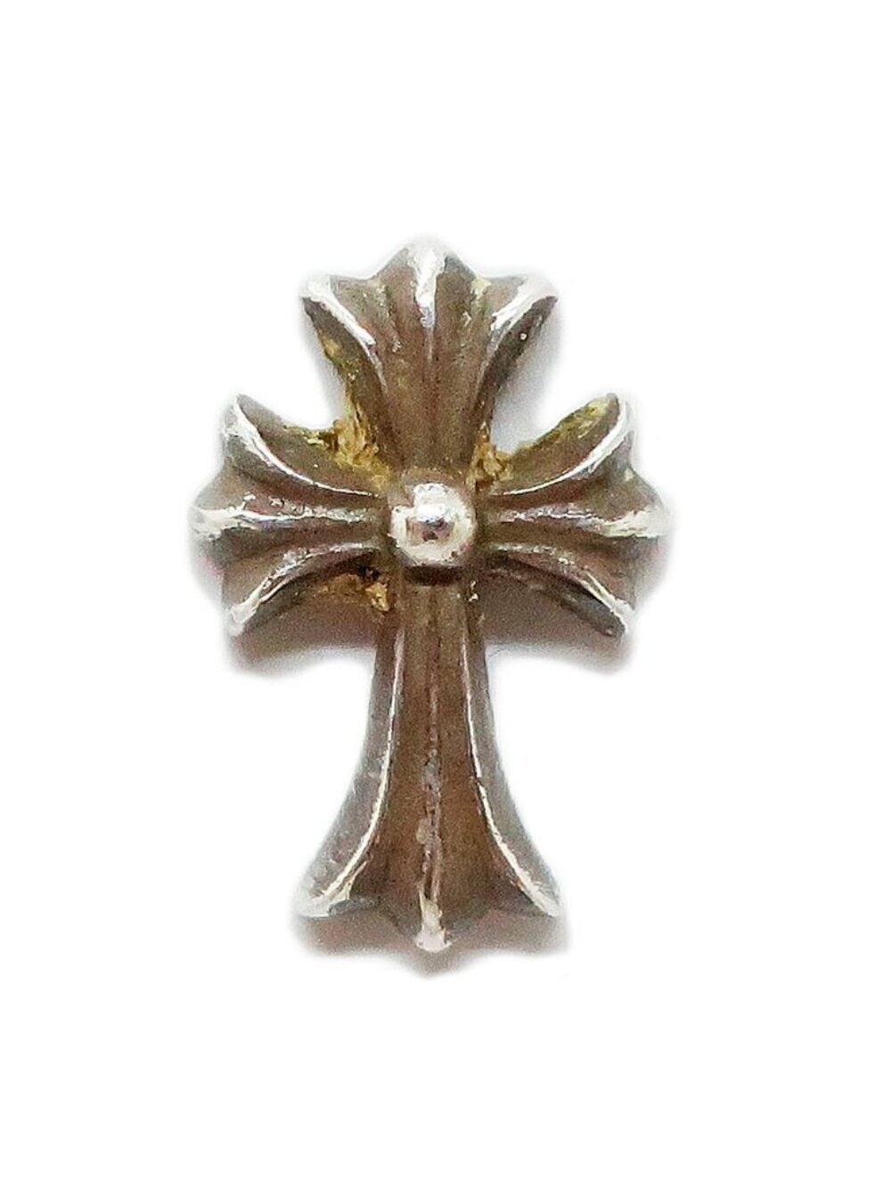 Chrome Hearts Cross Fat Stud Earrings Crss 2 Fat Silver